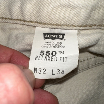 Levis 550 Vintage 90s USA Red Tab Jeans 32x34 White Wash 501 Act 30x32