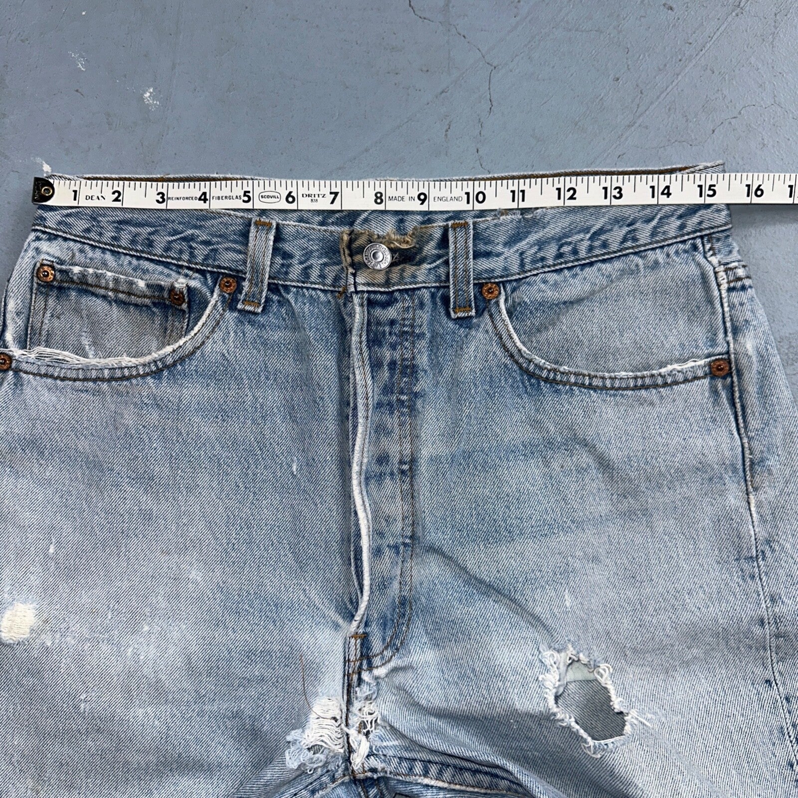 Levis 501 Vintage 90s USA XX Straight Leg Jeans Blue Light Wash 34x36 Act 31x31