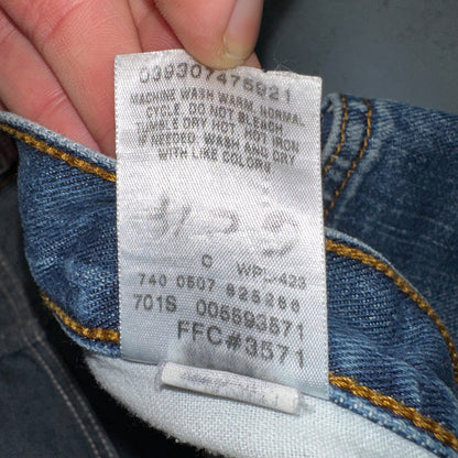 Levis 559 Relaxed Straight Fit Rugged Dark Blue VTG Y2K Denim Jeans Mens 36x32