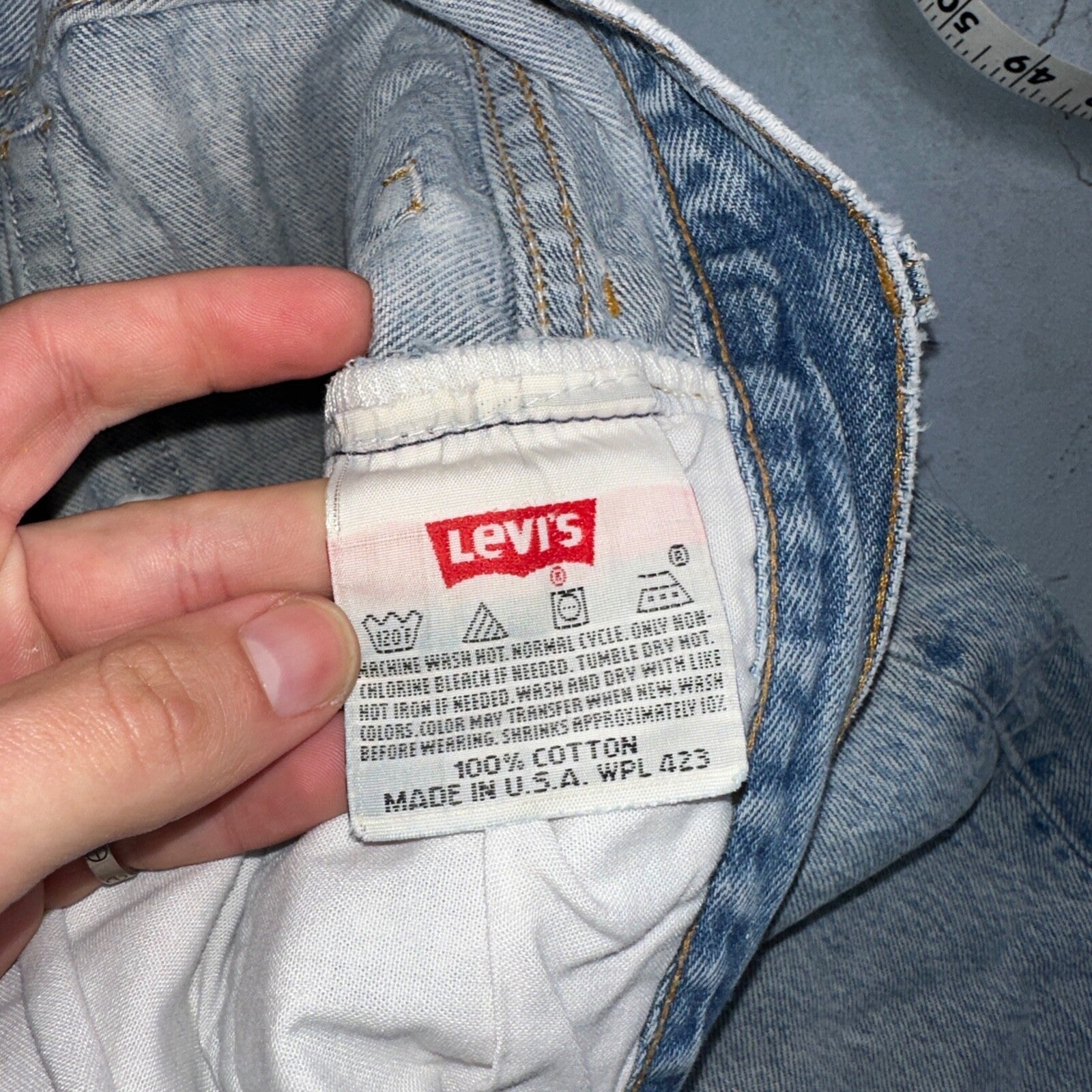 Levis 501 Vintage 90s USA XX Straight Leg Jeans 33x36 Light Wash Act 30x30