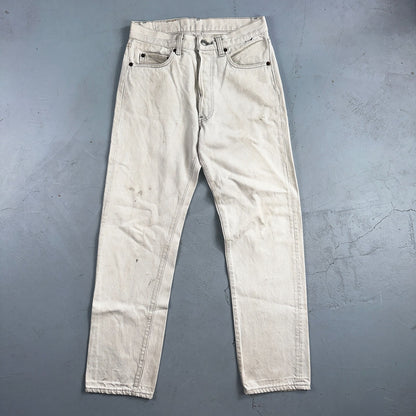 Levis 501 Vintage 80s USA XX Straight Leg Jeans White Med Wash 29x30 Act 28x29