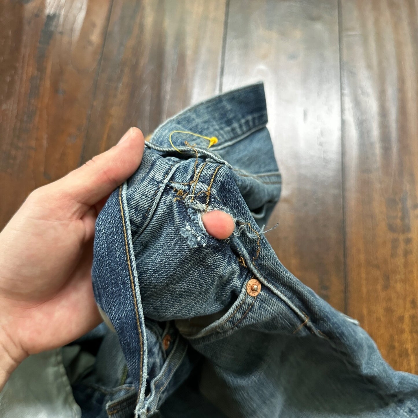 Levis LVC Big E VTG 90s Redline Selvedge Denim 505 Jeans USA Thrashed 36x34 501