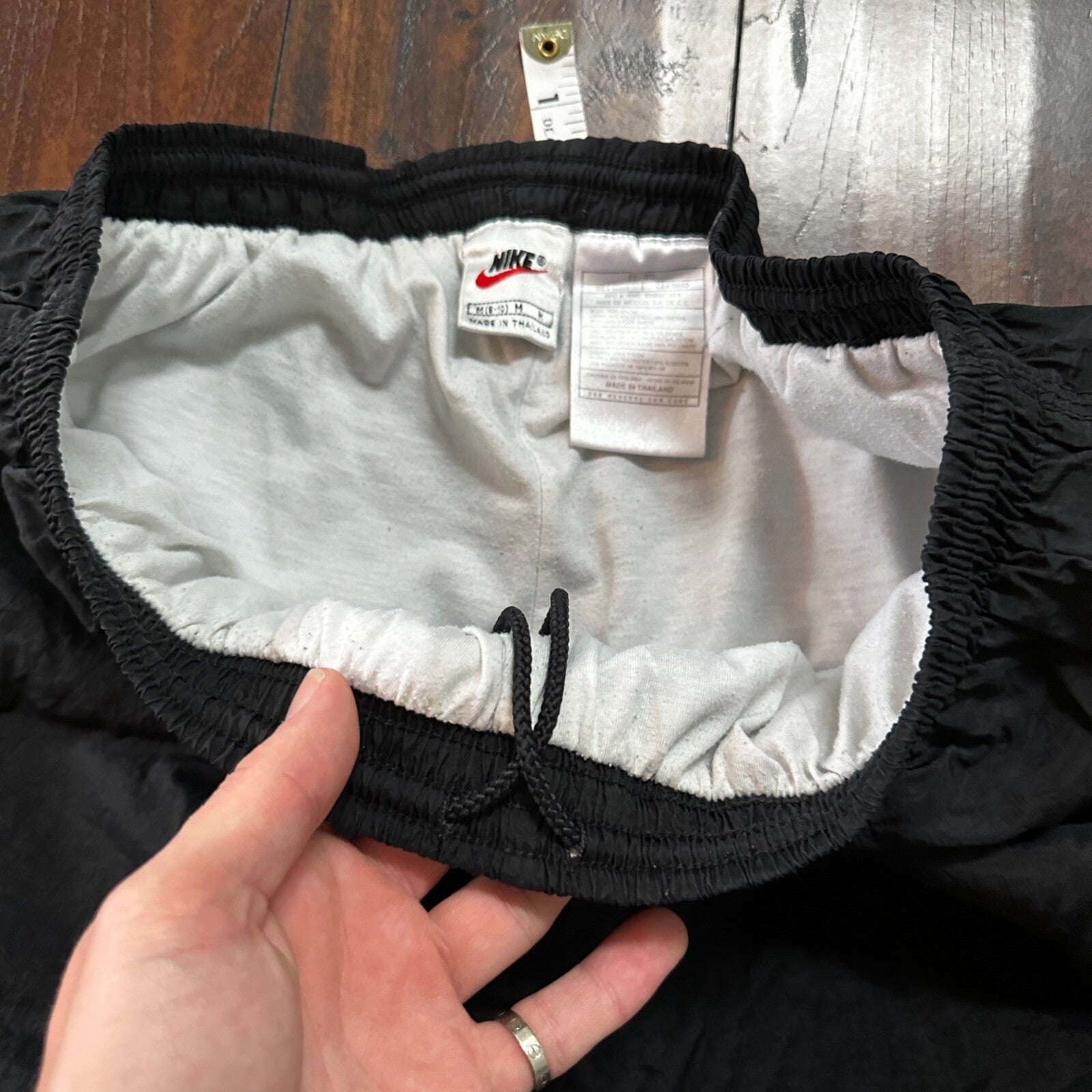 Nike Vintage 90s White Tag Windpants Track Pants Ankle Zip Unlined Black M 1990s