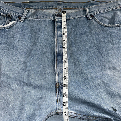 Levis 501 Vintage Y2K XX Straight Leg Jeans Rips Blue Light Wash 46x32 Act 42x28