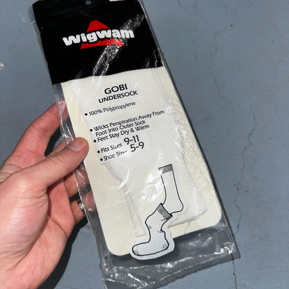 NEW Vintage Wigwam Gobi Undersock Socks 100% Polypropylene Fits Shoe 9-11