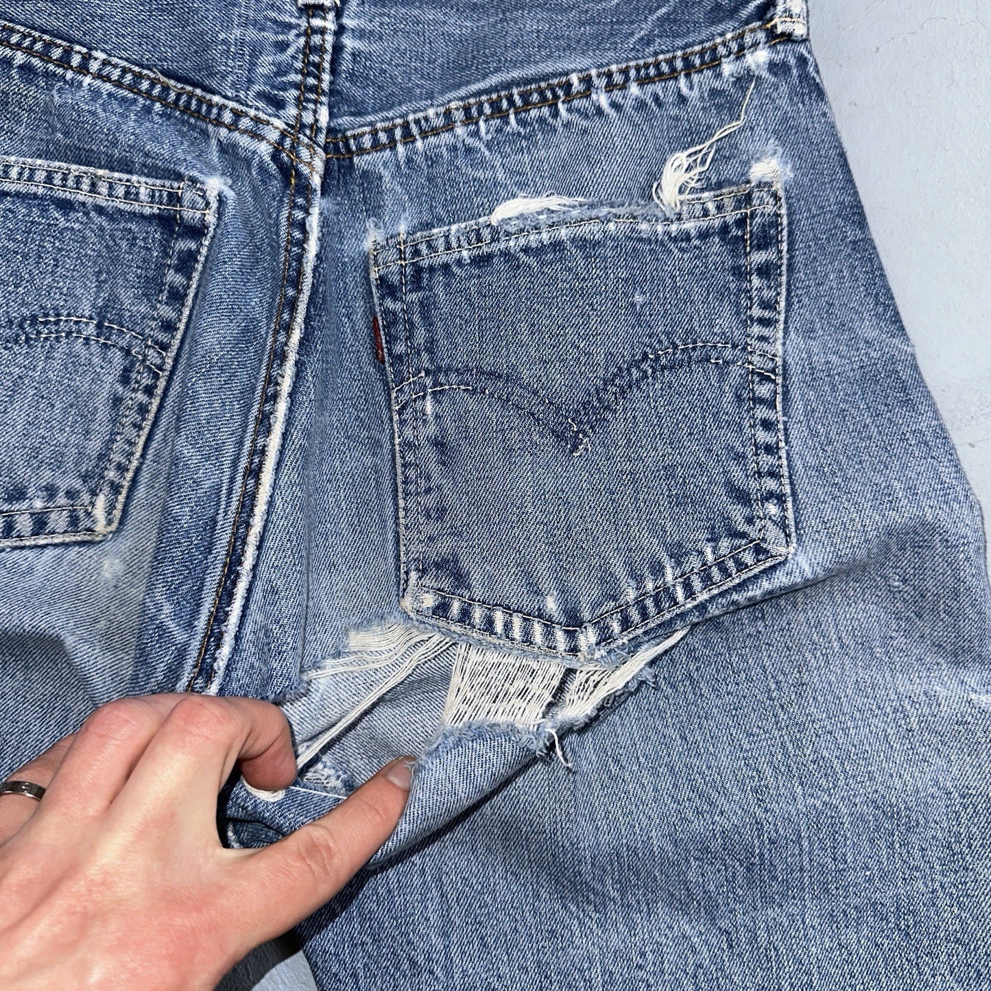 Levis 501 Big E Vintage 60s Redline Selvedge USA XX 1960s Jeans 66 Act 26x31