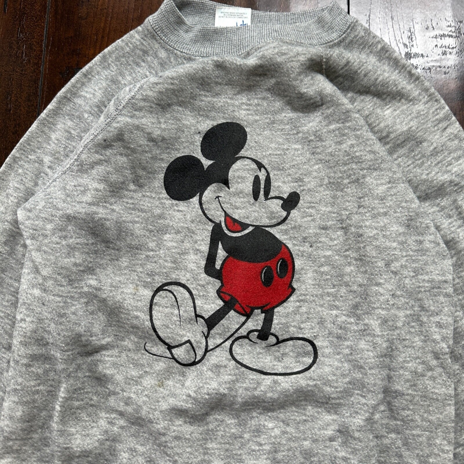 Vintage Mickey Inc Kids Grey Crewneck Sweatshirt Disney Mickey Mouse Size XL