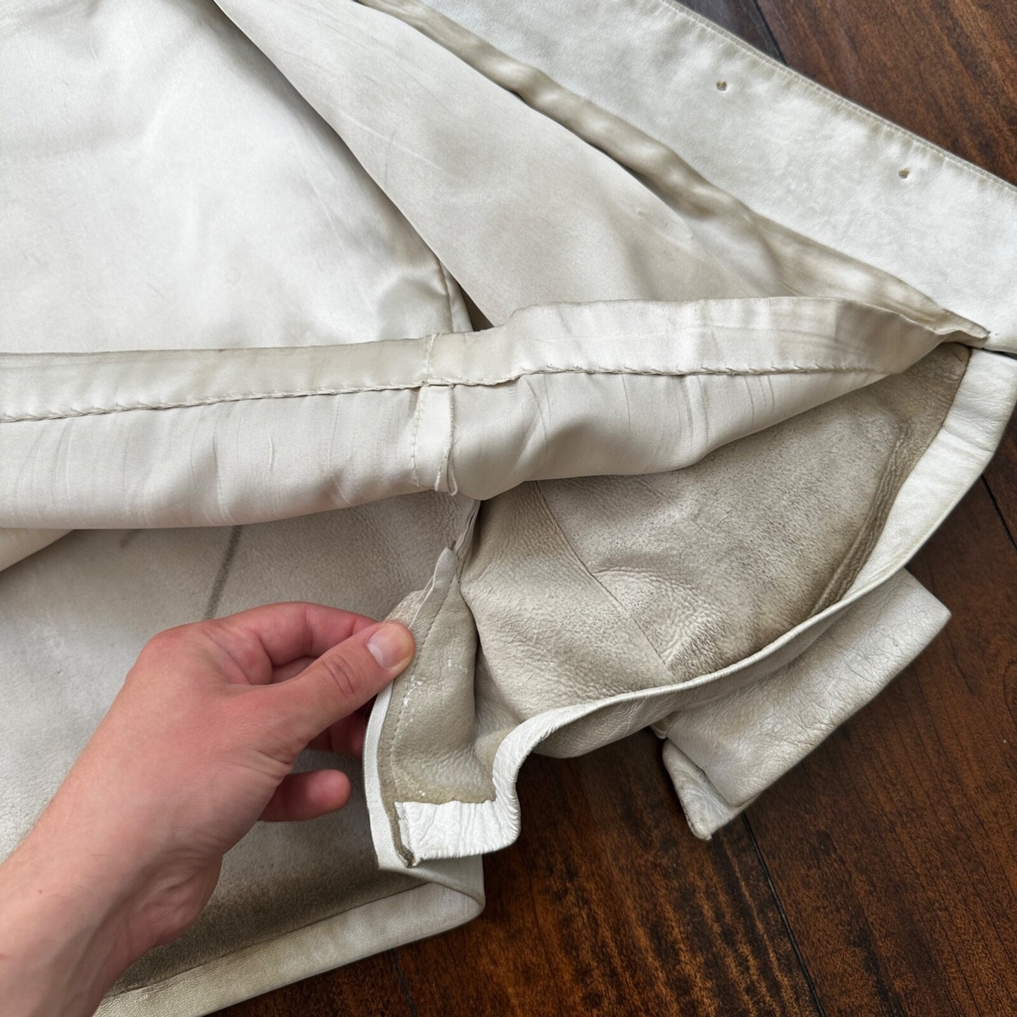 VTG White Leather Western Rancher Jacket 1960s Rockabilly Unisex 60s 50s Button