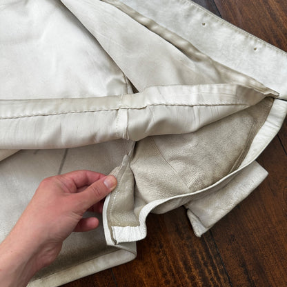 VTG White Leather Western Rancher Jacket 1960s Rockabilly Unisex 60s 50s Button