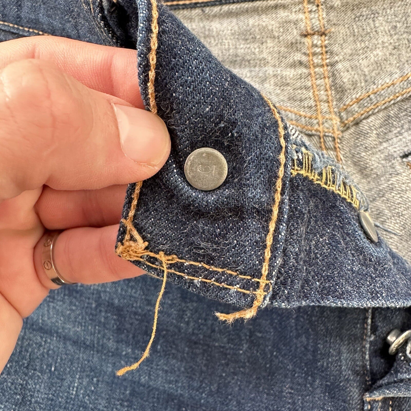 Levis 501 XX Big E True Vintage 60s Redline Selvedge Denim Jeans 1960s DARK BLUE