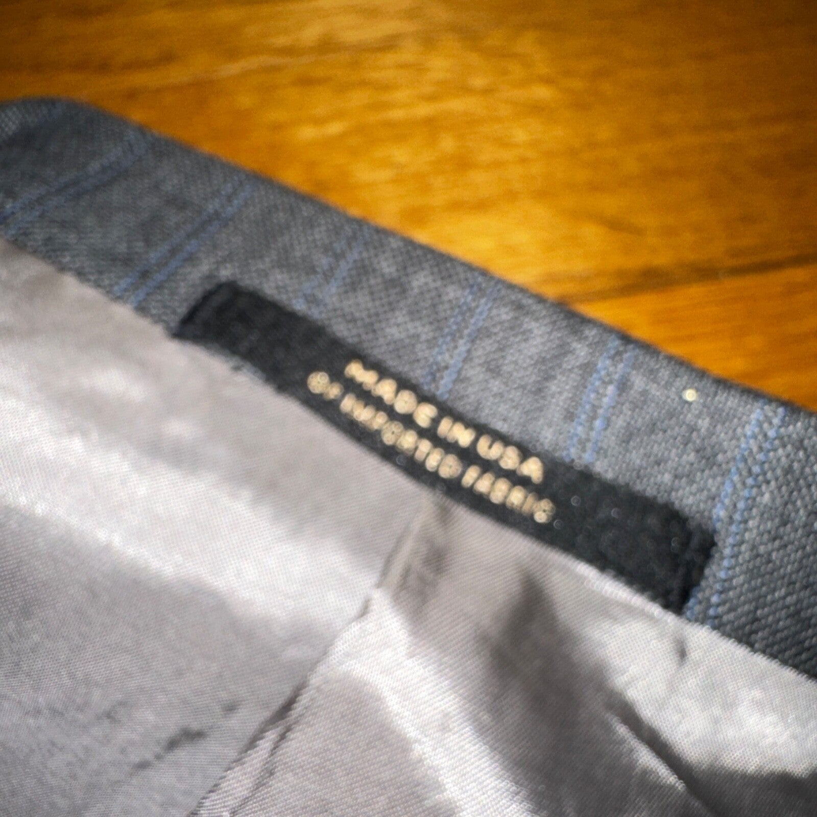 Hart Schaffner Marx Suit Mens 44L Gray Subtle Stripe Zignone USA Dillards 38x29