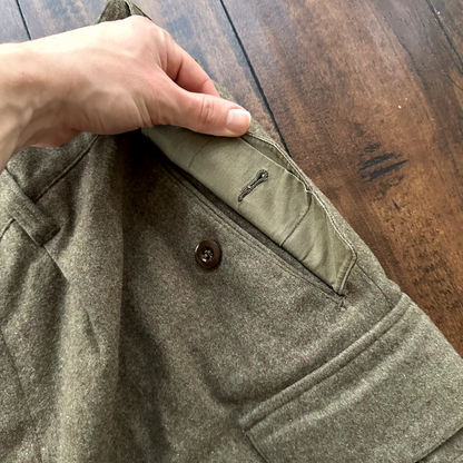 Vintage Sportra Arnstorf German Military Wool 60s 1960s Cargo p WWII Pants 33x28