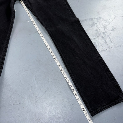 Levis 501 Vintage Y2K 90s XX Straight Leg Jeans Black Faded Wash 33x34 Act 32x33