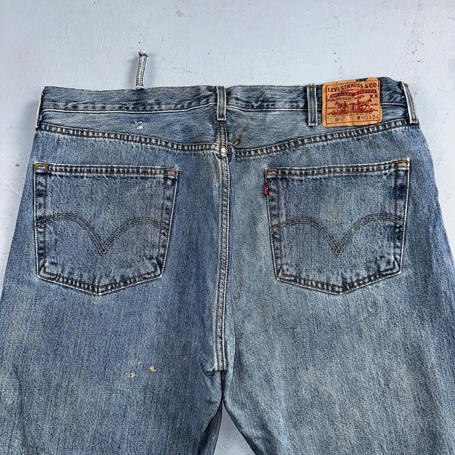 Levis 501 Vintage Y2K XX Straight Leg Jeans Blue Light Wash 40x34 Act 40x32