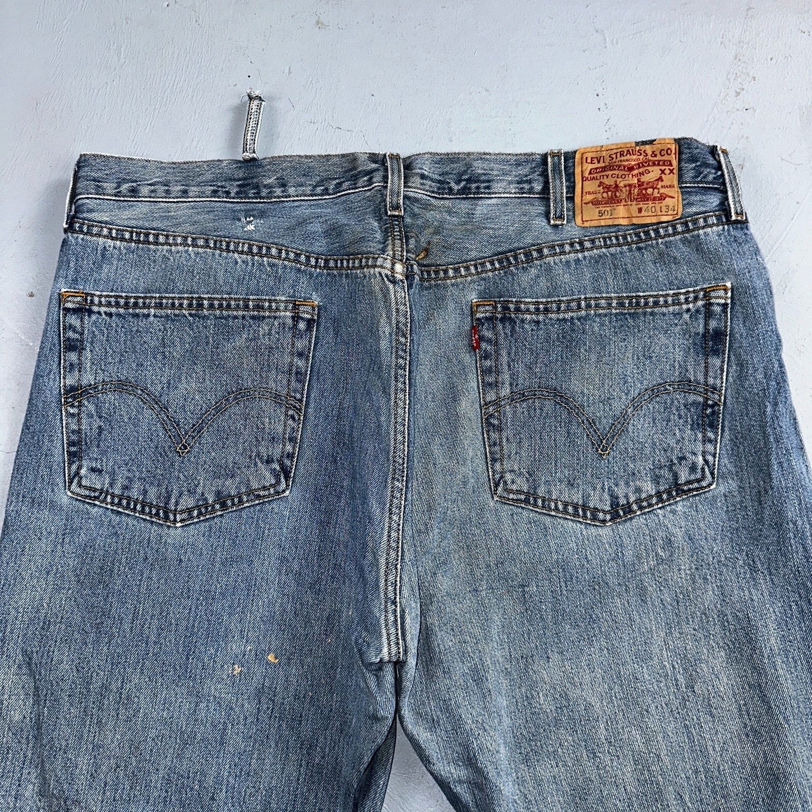 Levis 501 Vintage Y2K XX Straight Leg Jeans Blue Light Wash 40x34 Act 40x32