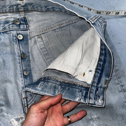 Levis 501 Vintage 80s USA XX 90s Straight Leg Jeans 33x36 Light Wash Act 30x31