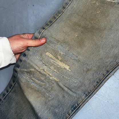 Levis 501 Vintage 80s Redline Selvedge USA XX Jeans Light Wash Thrashed Ac 29x26