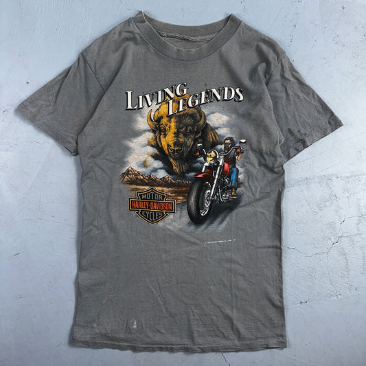 Vintage Harley Davidson 3D Emblem Living Legends Single Stitch Shirt Bison 1992