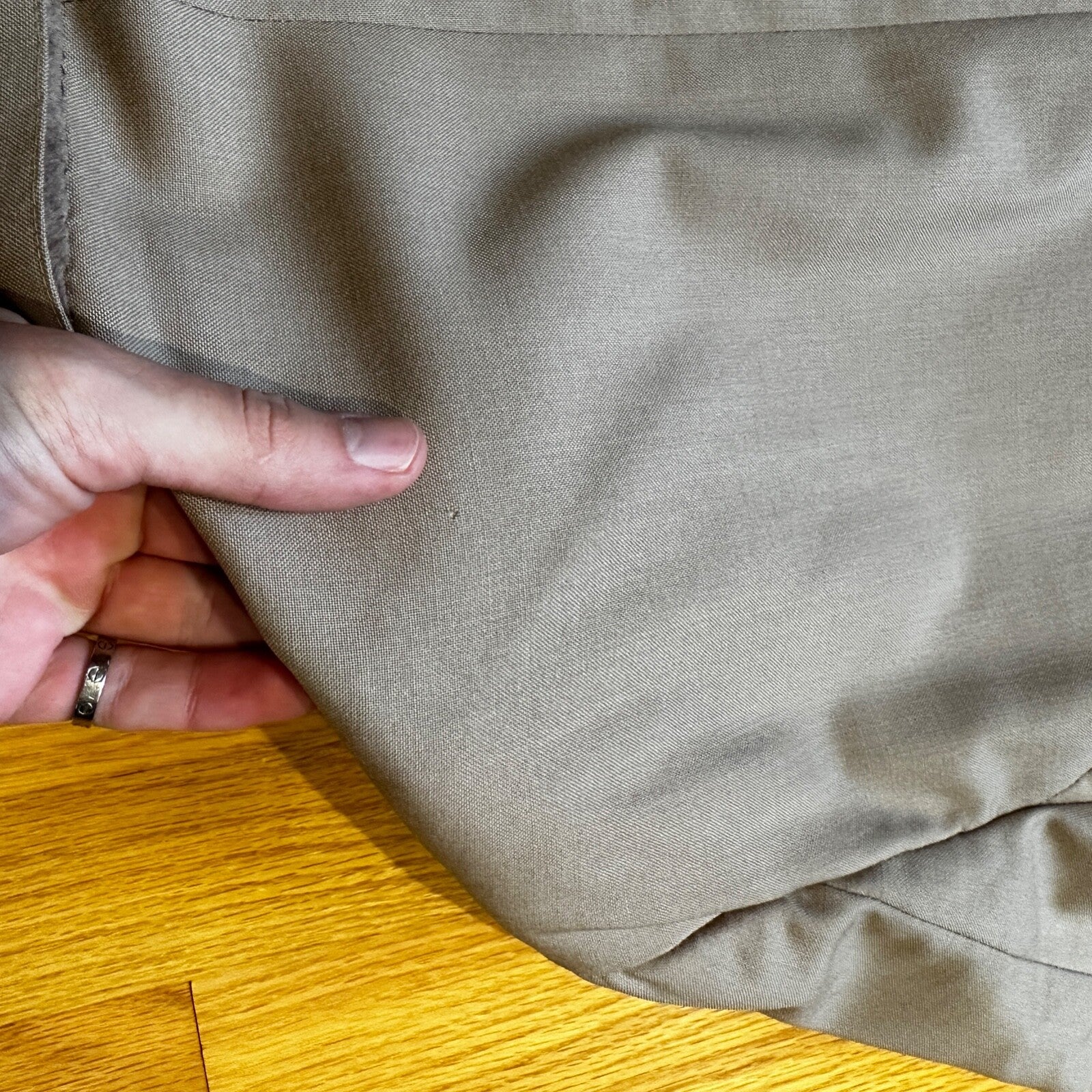 1960s Beige Sport Jacket VTG Mens Suit 44 36x29 Rockabilly Solid Tan Pants 60s