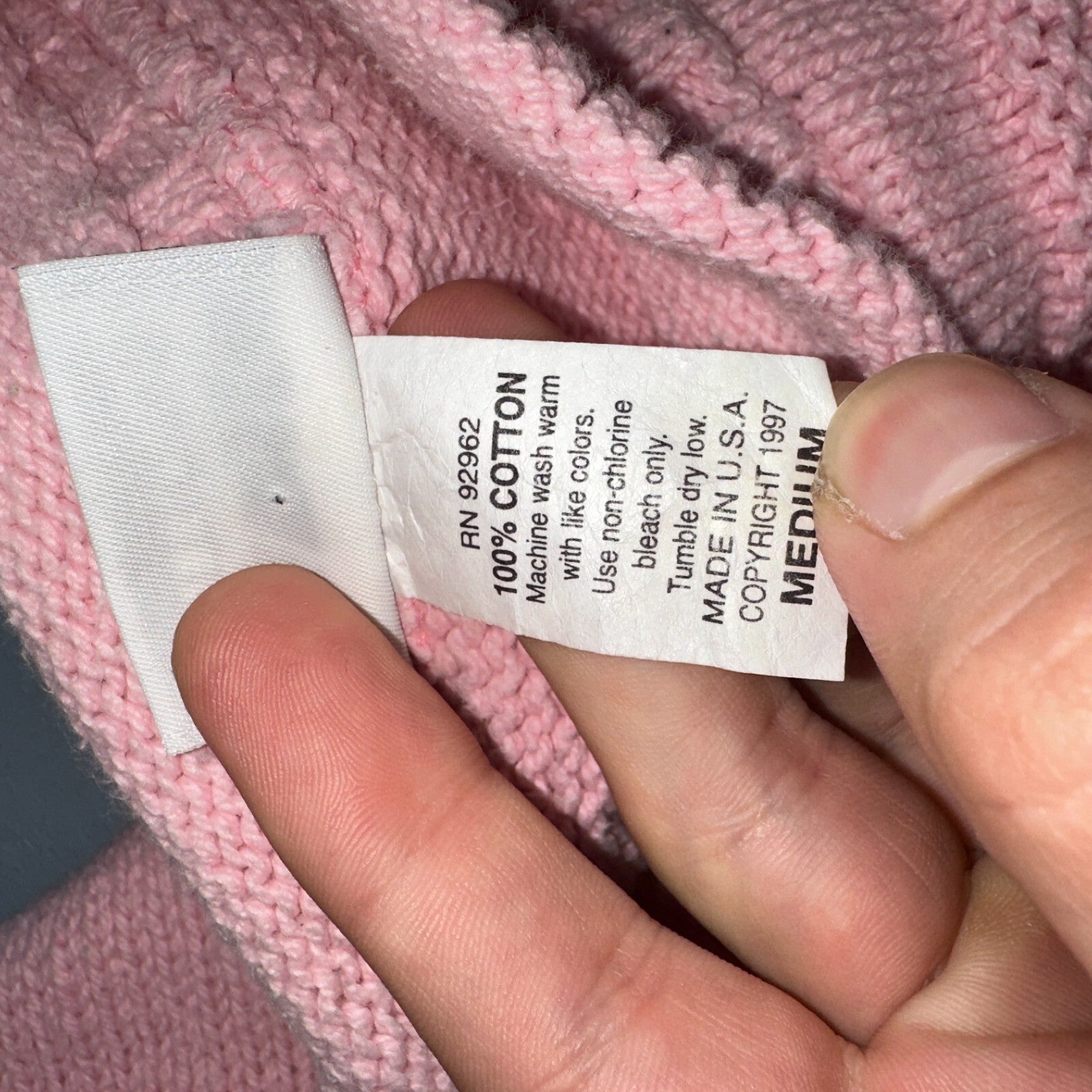 Basic Editions Women's Sweater Pink Jacket 100% Cotton Casual Christmas Winter