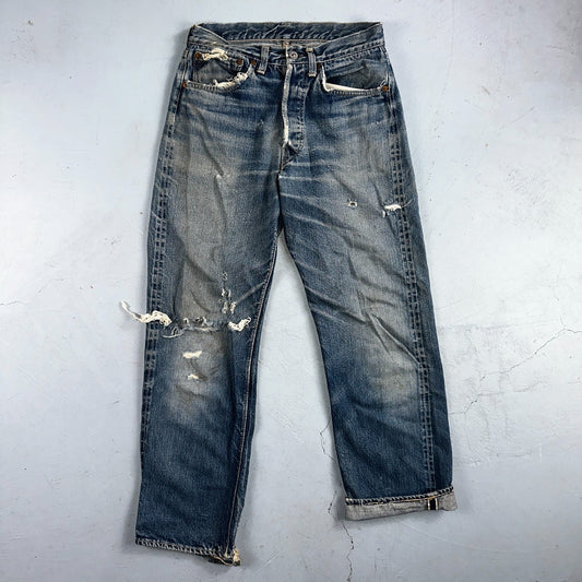 Levis 501 XX Big E Vintage 40s Redline Selvedge USA XX 1940s 50s Jeans 27x27