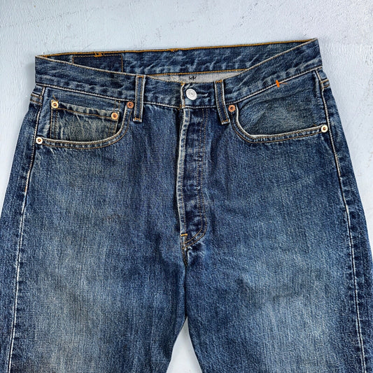 Levis 501 Vintage Y2K Europe Straight Leg Jeans 32x30 90s Med Wash Act 30x29