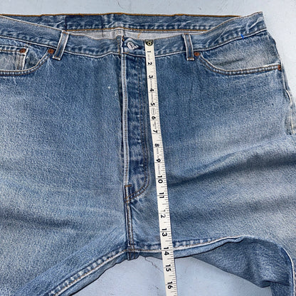 Levis 501 Vintage 90s USA XX Straight Leg Jeans Blue Light Wash 46x32 Act 42x28