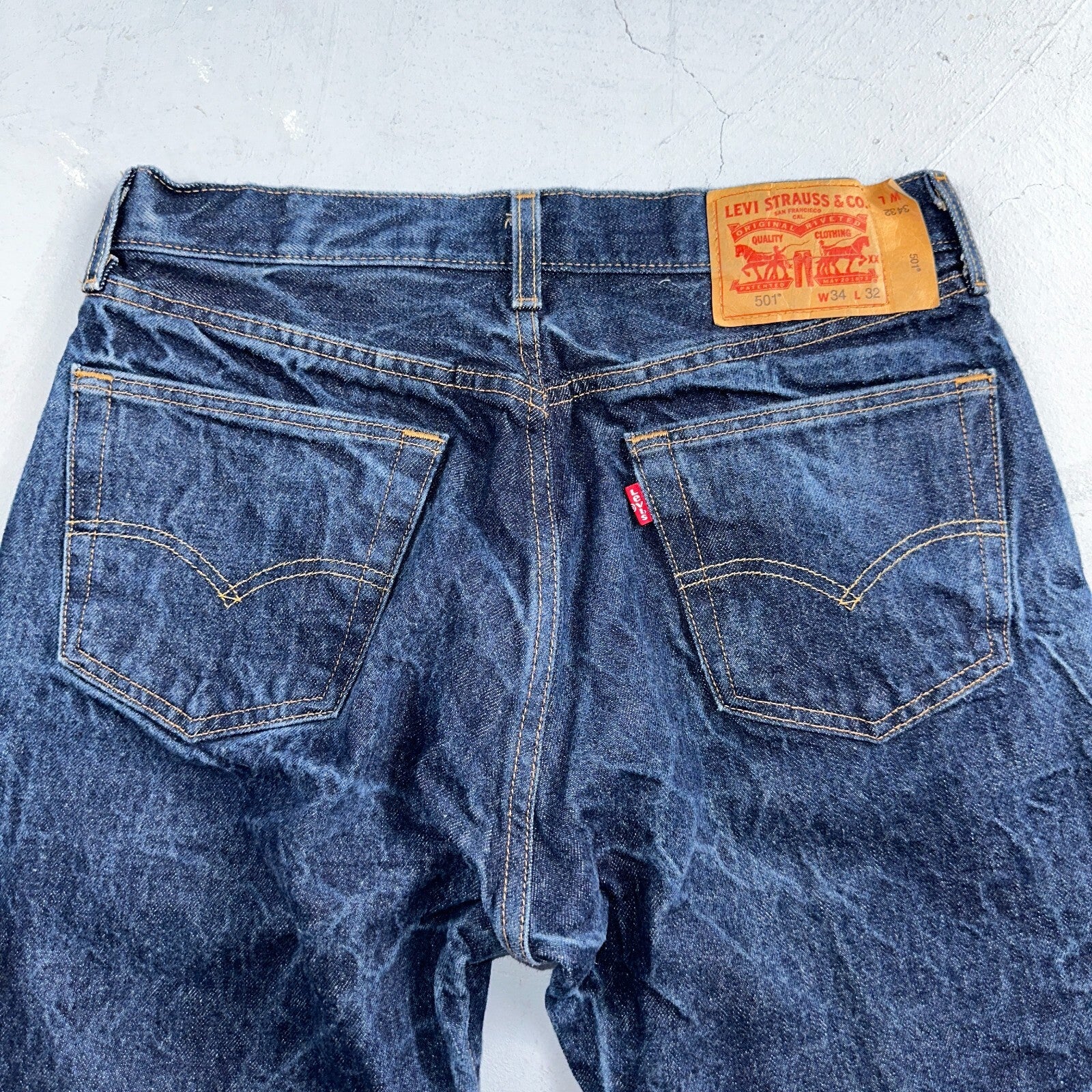 Levis 501 Y2K XX Straight Leg Jeans Blue VTG Dark Wash 34x32 Act 30x28