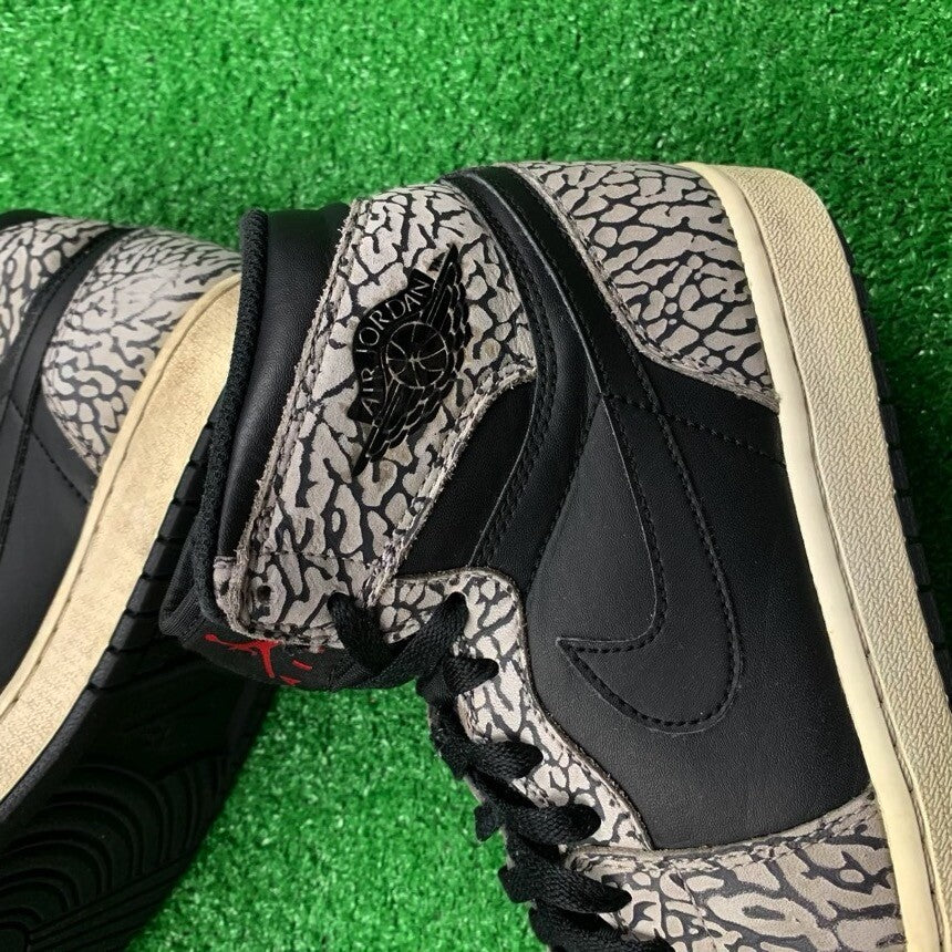 Nike Jordan 1 Retro High 839115-013 Black Cement Elephant Supreme 9 1985 Vintage
