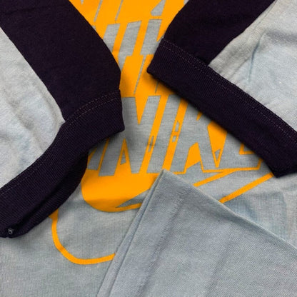 Nike Vintage T Shirt USA Rare Quad Swoosh Block Print Hike Pinwheel Oregon Japan