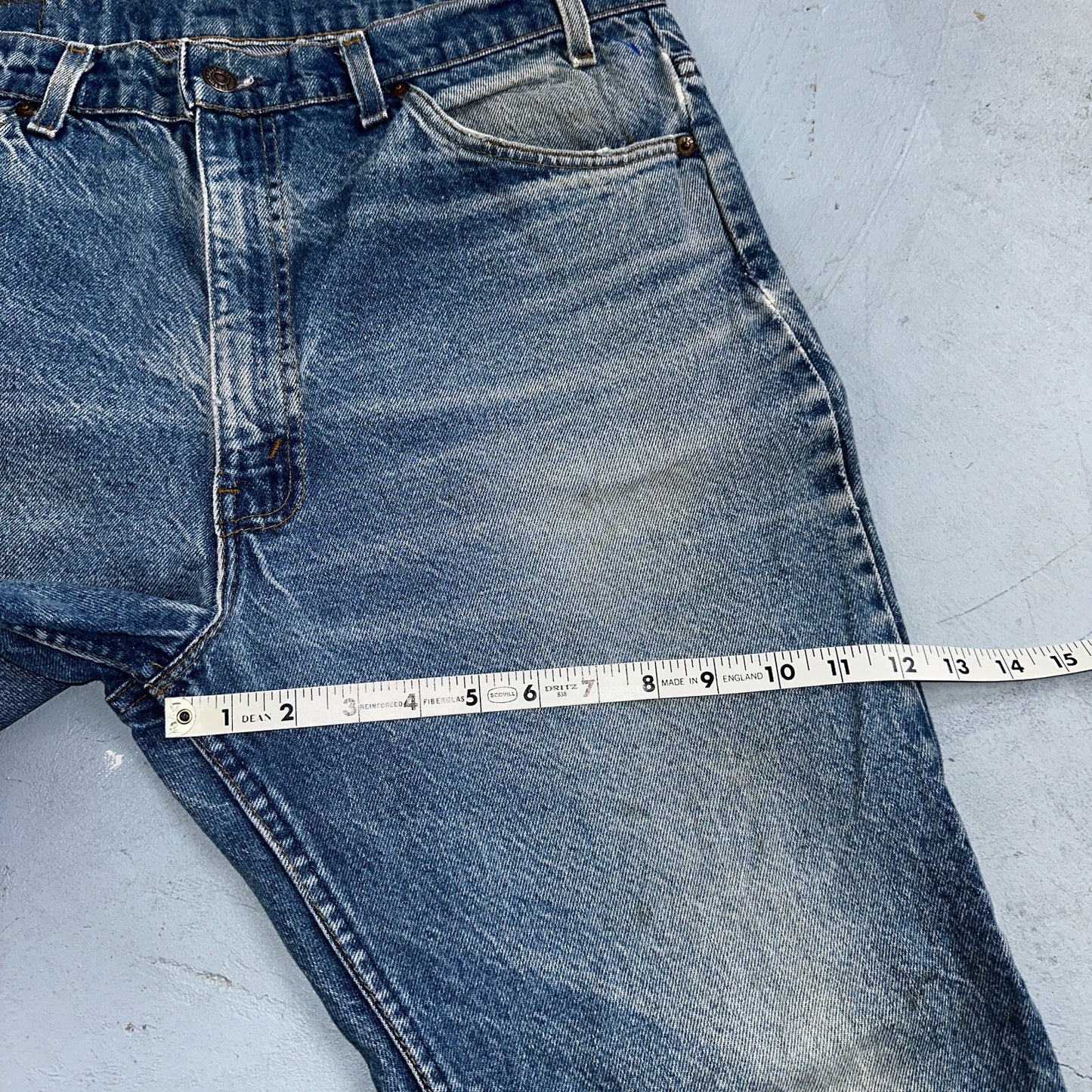 Levis 517 Vintage 80s USA Orange Tab Bootcut Flare Blue Jeans Talon Act 34x28