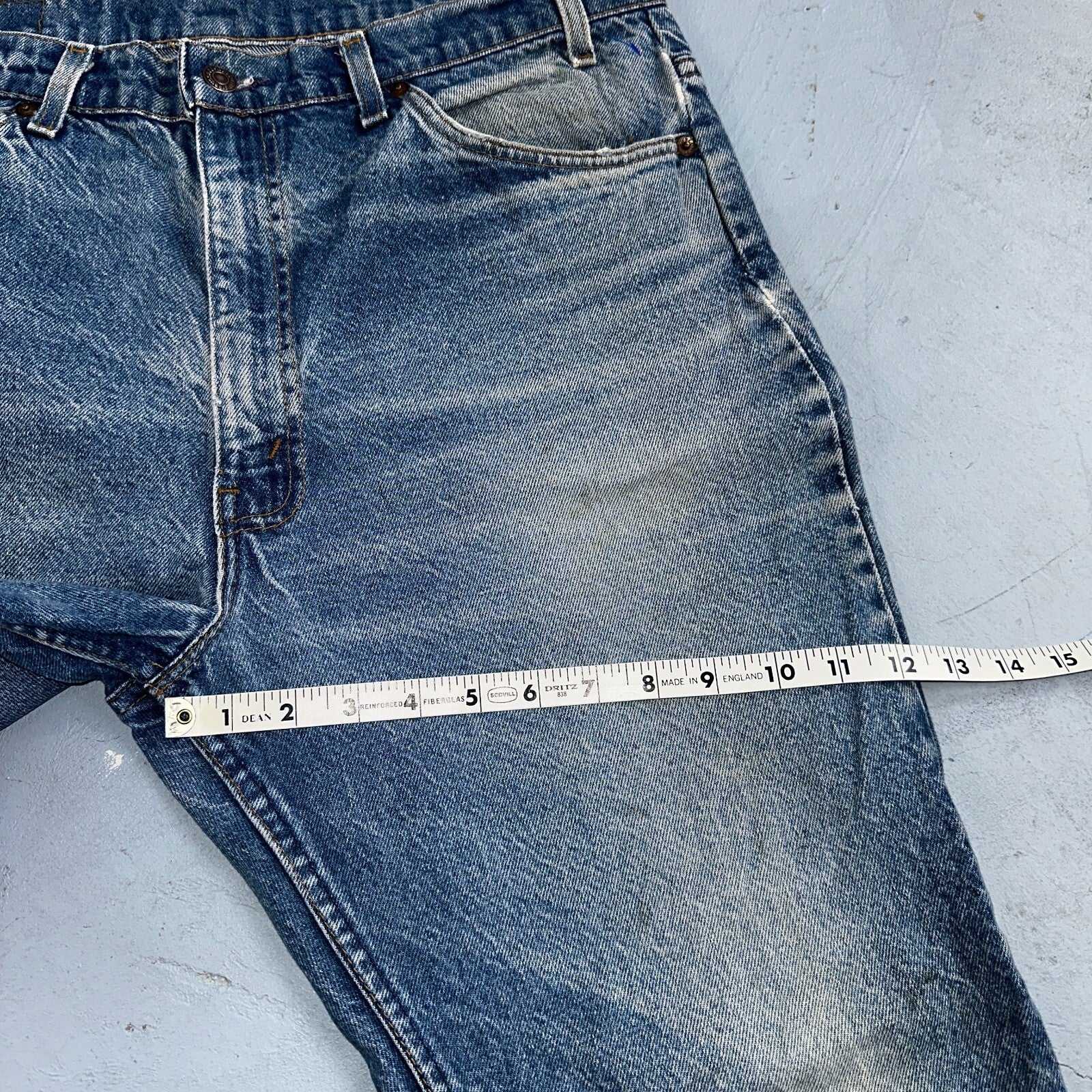 Levis 517 Vintage 80s USA Orange Tab Bootcut Flare Blue Jeans Talon Act 34x28