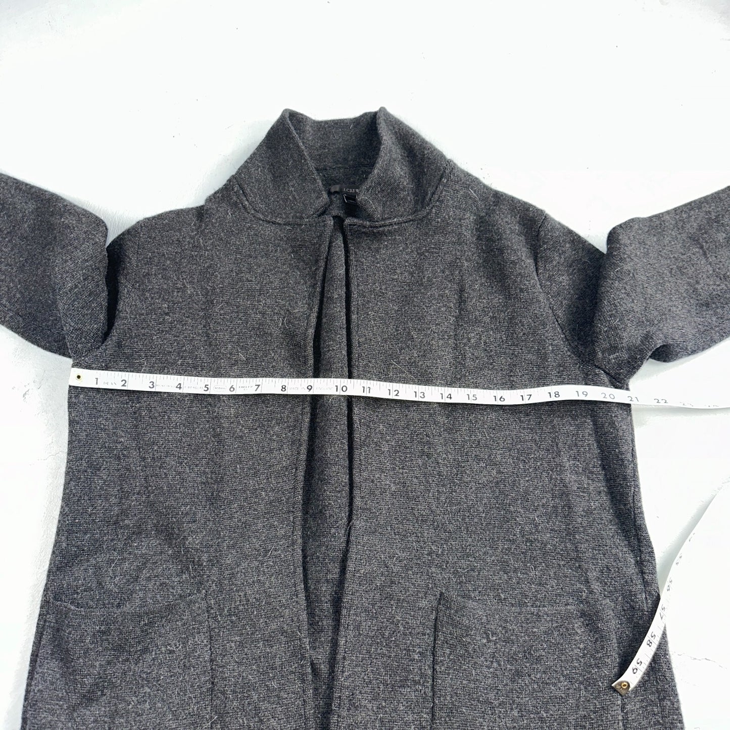 J Crew Sophie Sweater Blazer Womens M Merino Wool Jacket Heather Coal Gray