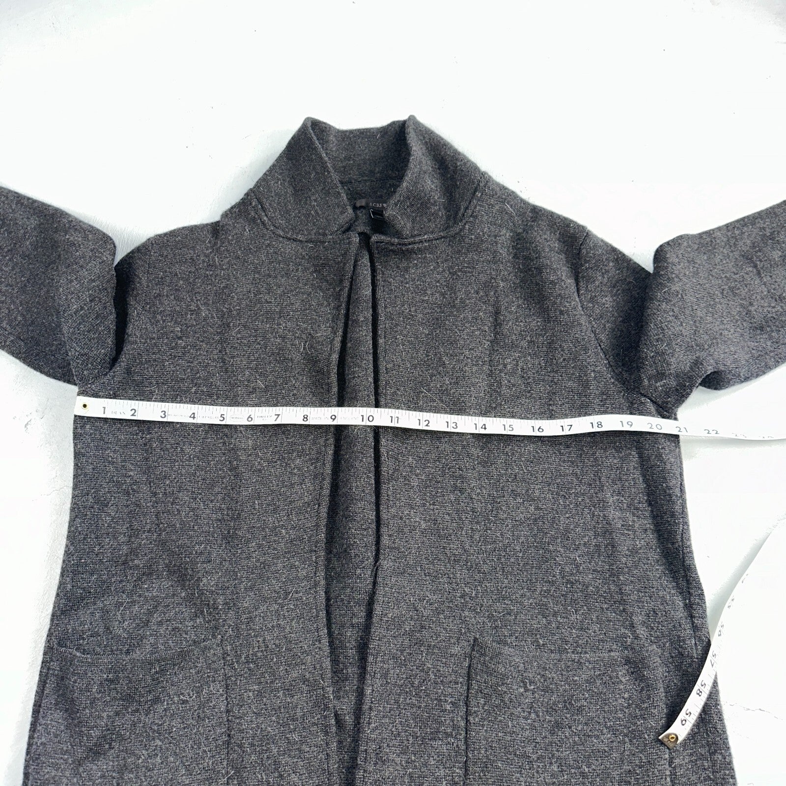 J Crew Sophie Sweater Blazer Womens M Merino Wool Jacket Heather Coal Gray