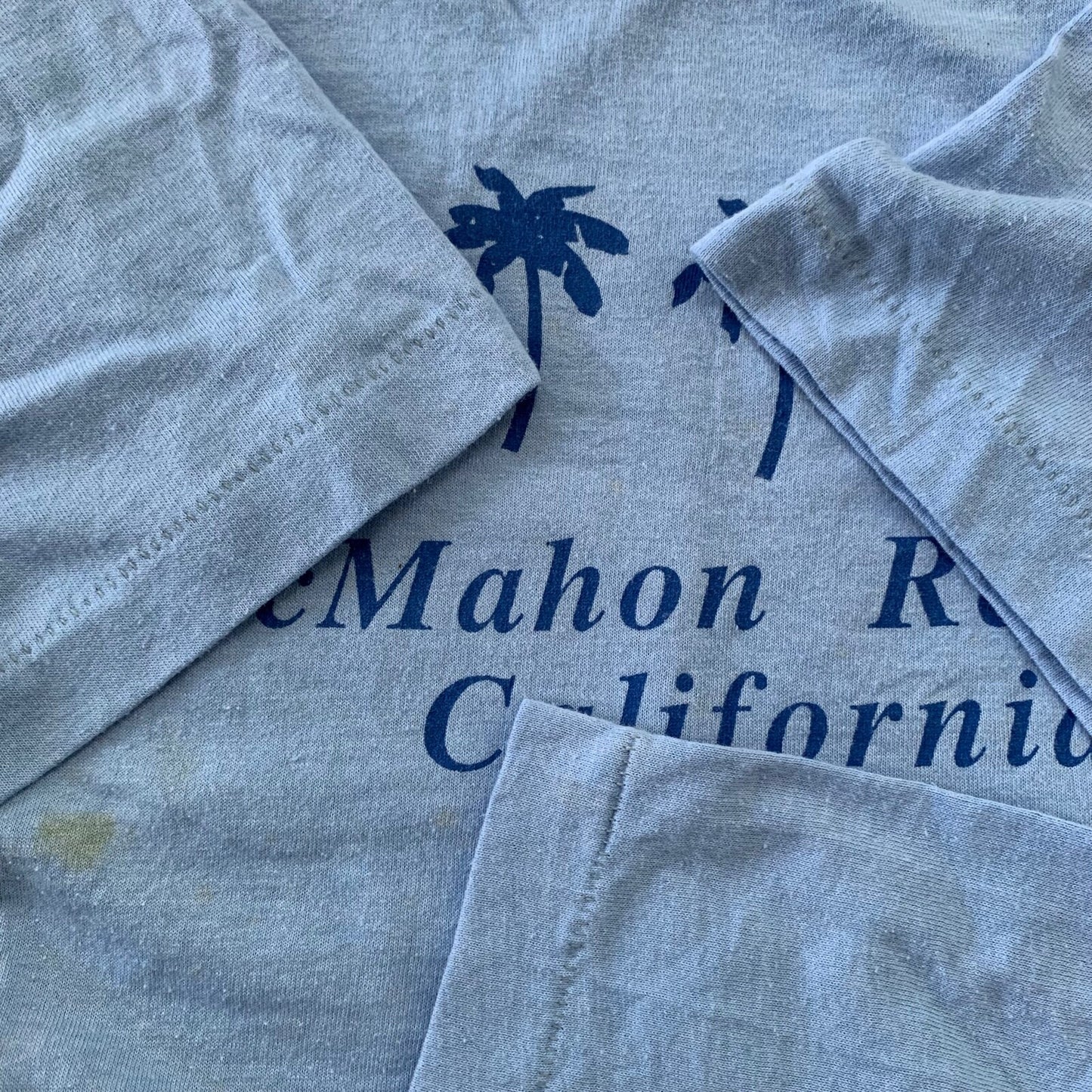 McMahon California Vintage T Shirt 1986 Blue 86 Coast Travel Reunion Palm Trees