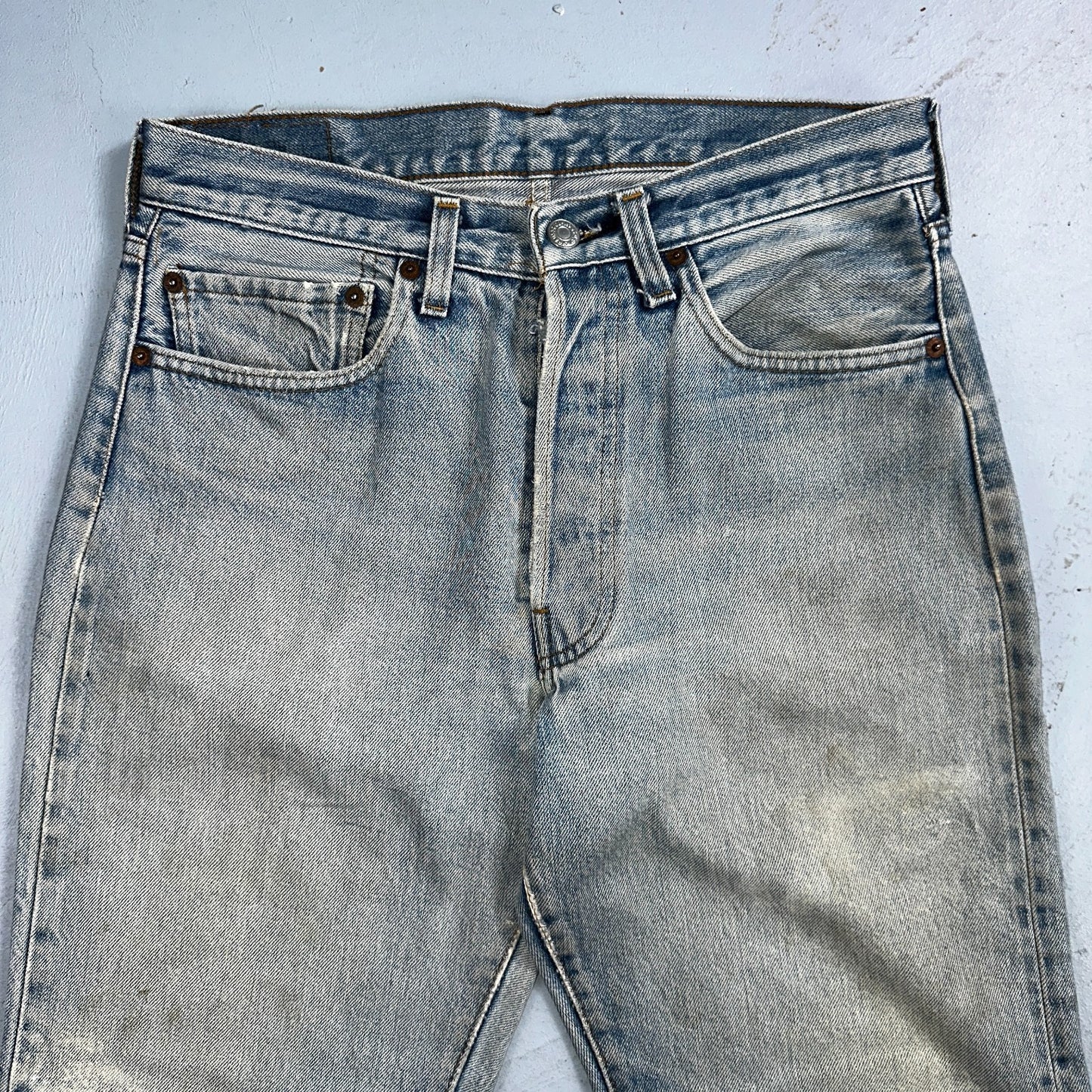 Levis 501 Vintage 80s Redline Selvedge USA XX Jeans Light Wash Worn Act 30x30