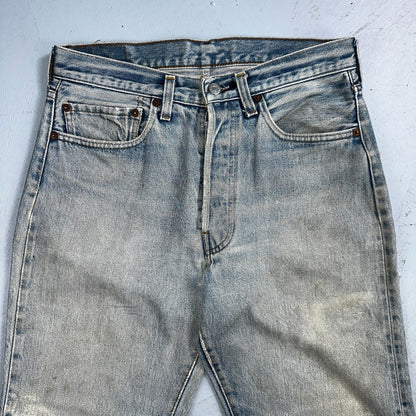 Levis 501 Vintage 80s Redline Selvedge USA XX Jeans Light Wash Worn Act 30x30