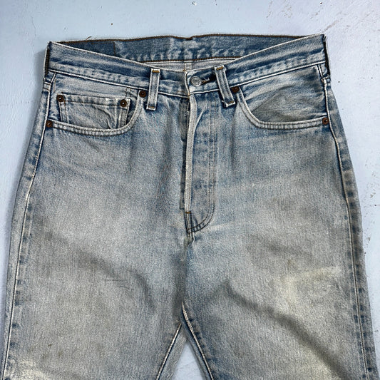 Levis 501 Vintage 80s Redline Selvedge USA XX Jeans Light Wash Worn Act 30x30
