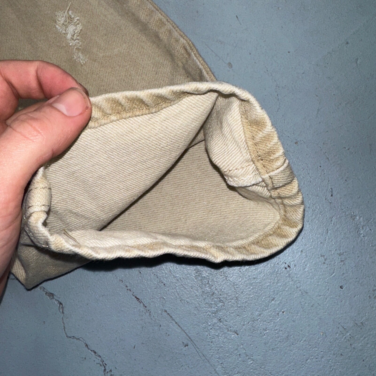 Levis 550 Vintage 90s USA Orange Tab Relaxed Tapered Leg Beige Tan Jeans 38x30