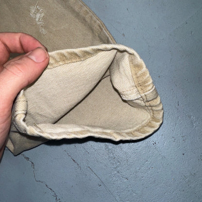 Levis 550 Vintage 90s USA Orange Tab Relaxed Tapered Leg Beige Tan Jeans 38x30