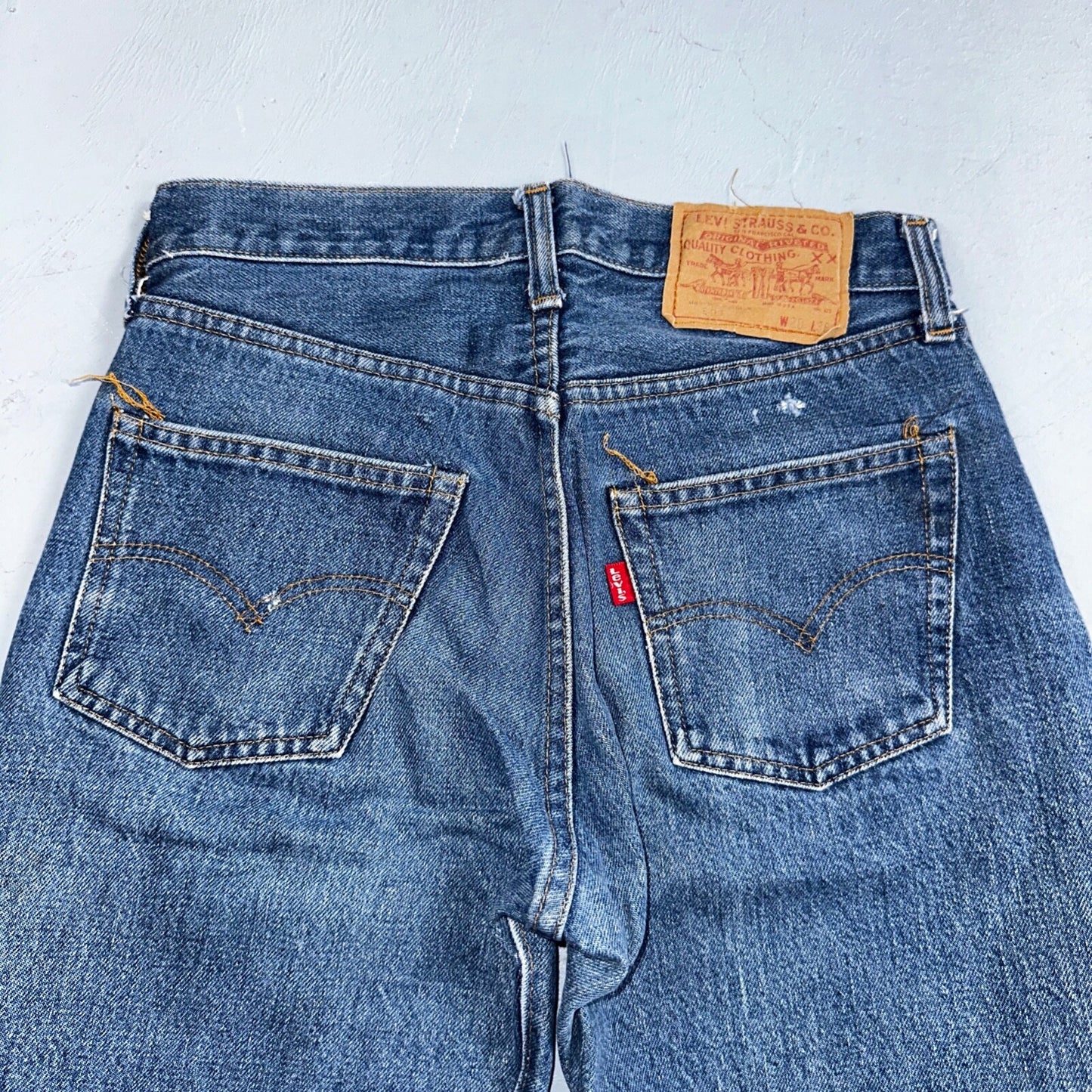 Levis 501 Vintage 80s Redline Selvedge USA XX Jeans Med Wash 28x36 Act 27x32