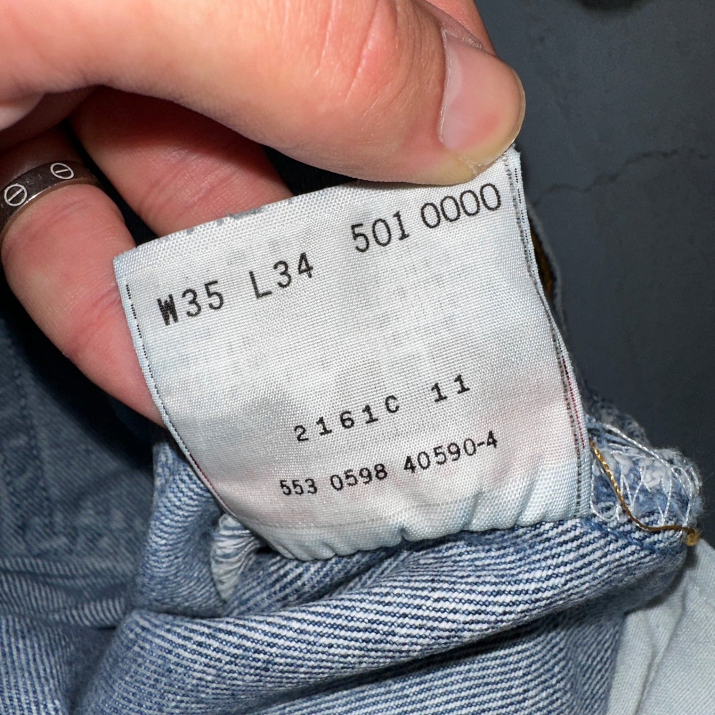 Levis 501 Vintage 90s USA XX Straight Leg Jeans Blue Light Wash 35x34 Act 33x30