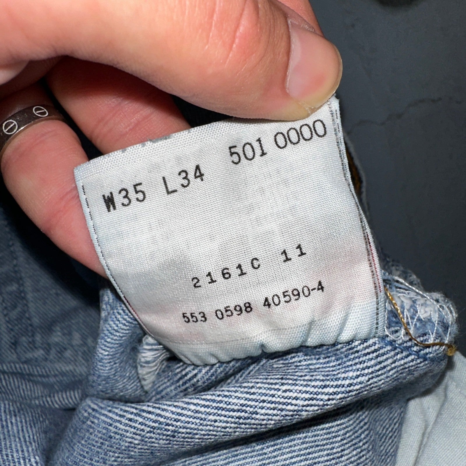 Levis 501 Vintage 90s USA XX Straight Leg Jeans Blue Light Wash 35x34 Act 33x30