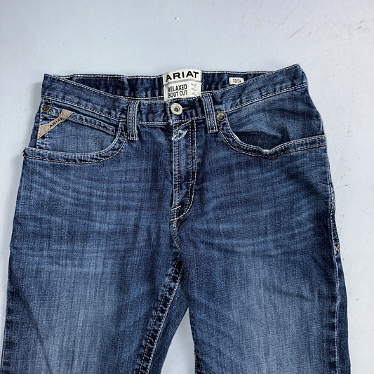 Ariat Jeans Mens 33x34 Blue M4 Boot Cut Relaxed Coltrane Jeans Denim Medium Wash