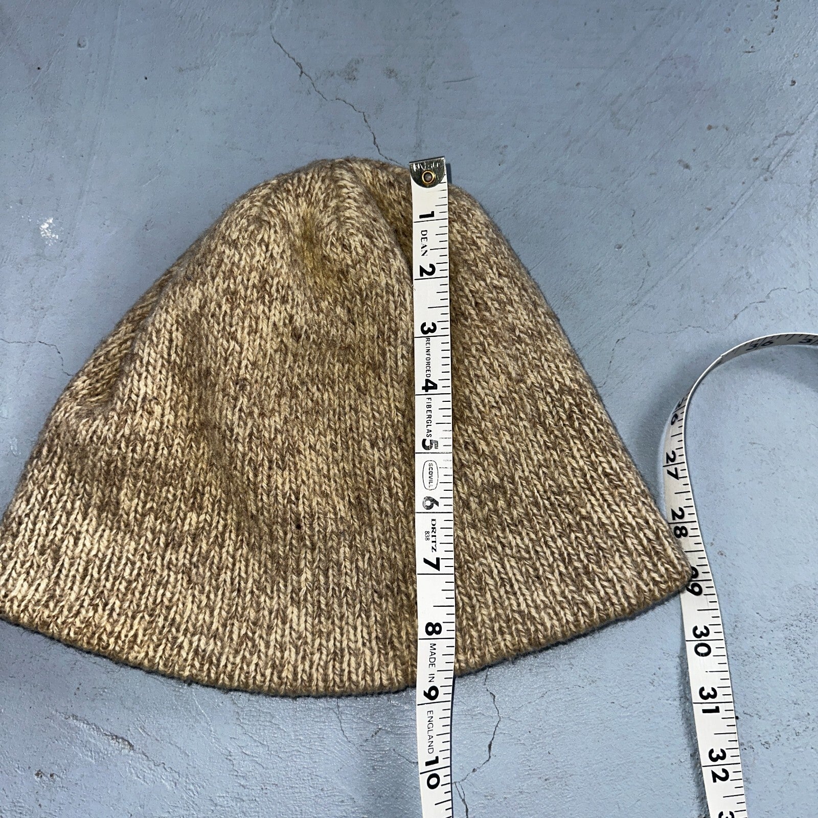 Vintage PENDELTON 100% Virgin Wool Oatmeal Beige Knit Hat Beanie USA Unisex