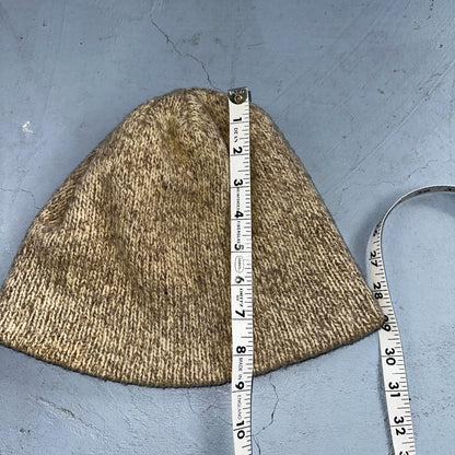 Vintage PENDELTON 100% Virgin Wool Oatmeal Beige Knit Hat Beanie USA Unisex