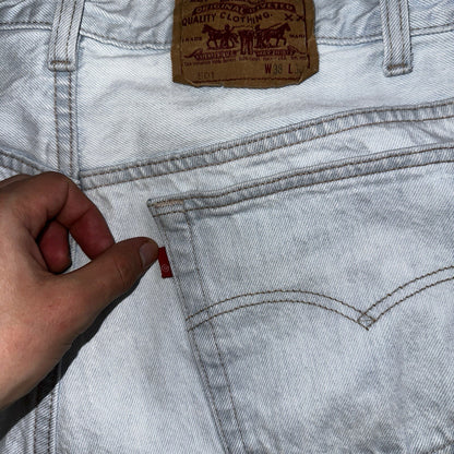 Levis 501 Vintage 90s USA XX Straight Leg Jeans White Light Wash 38x30 Act 34x29