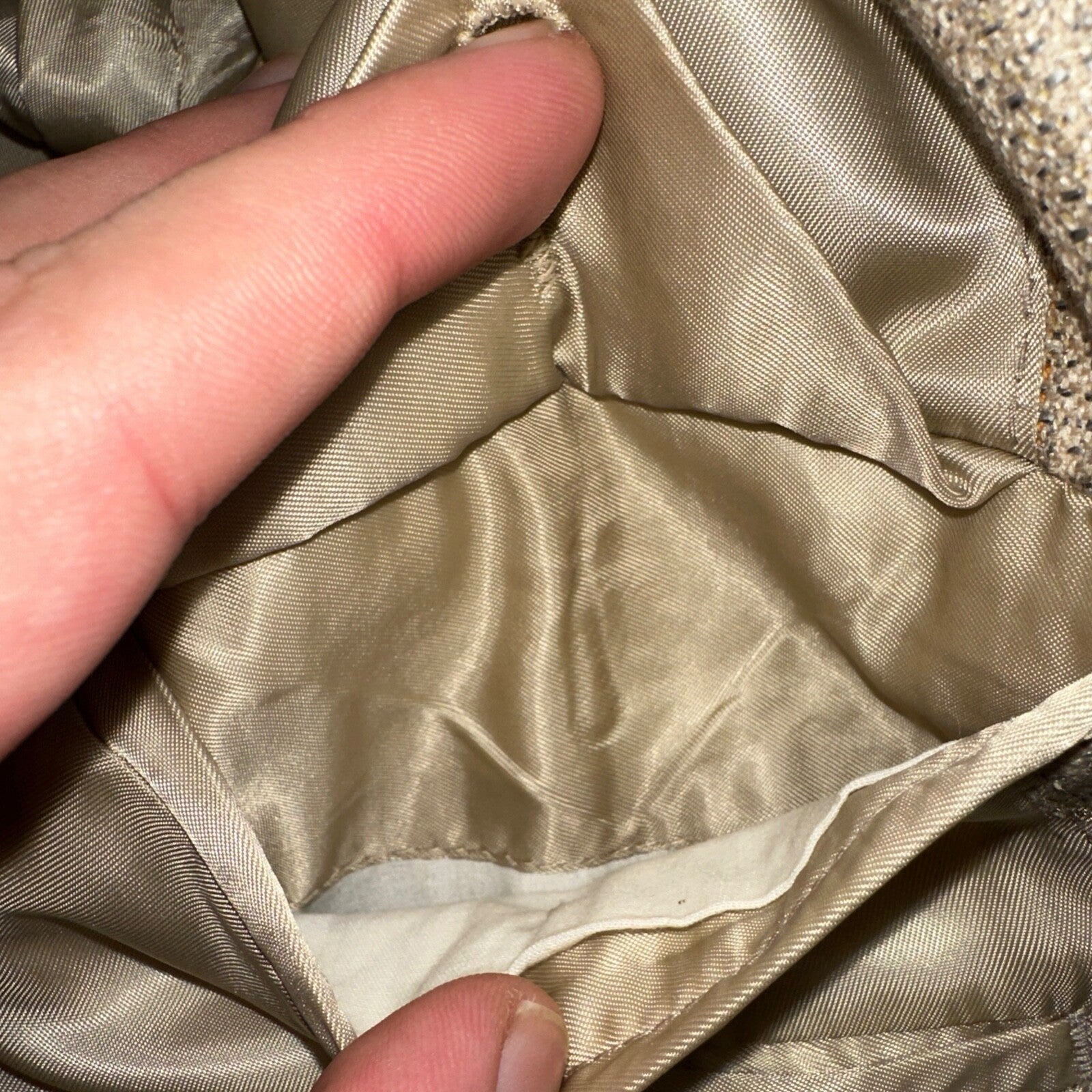 VTG Mens Suit 40S Jacket Sport Coat Rockabilly 80s 90s Wool Stripe Brown Short