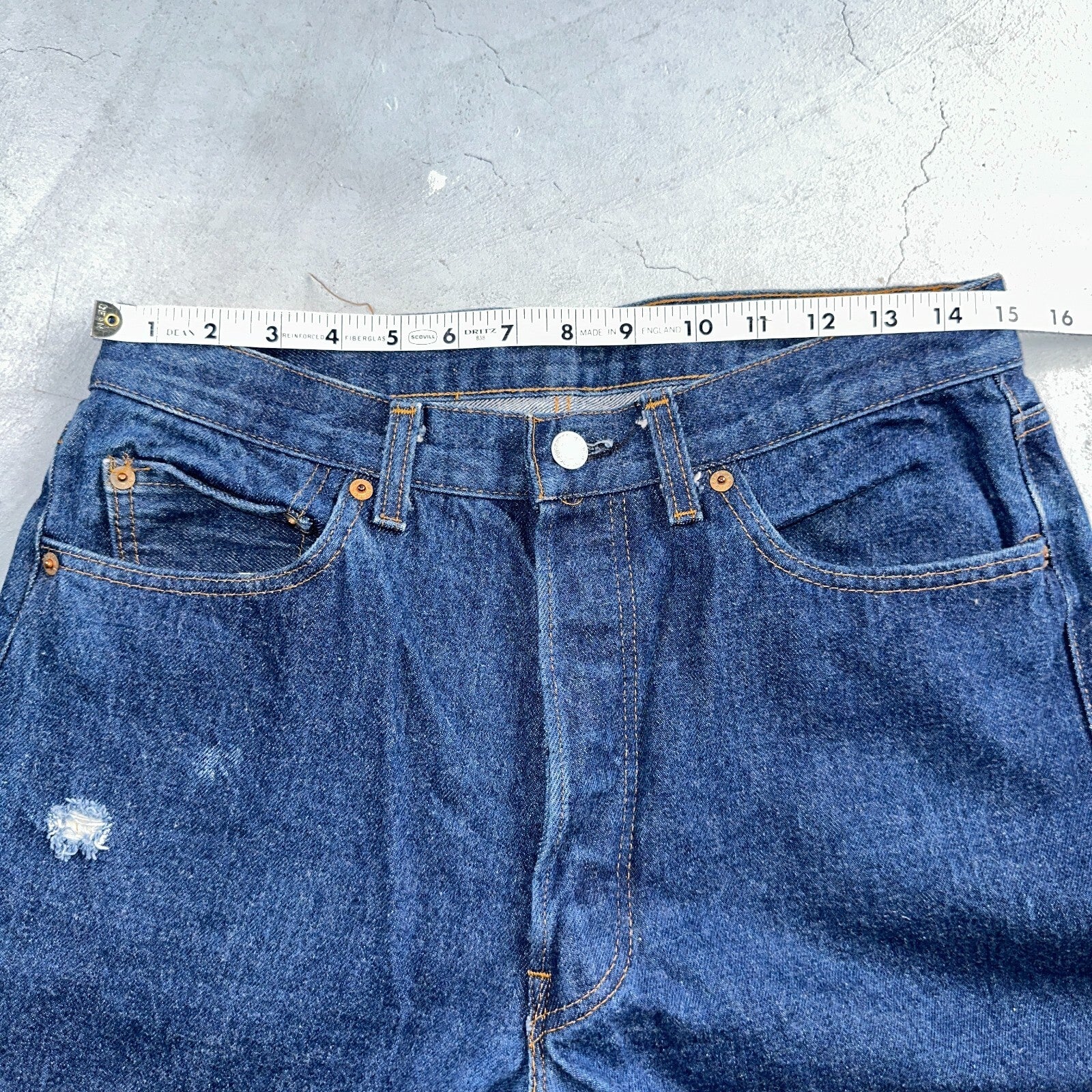 Levis 501 Vintage 80s USA XX Straight Leg Jeans Blue Dark Wash 34x34 Act 30x29