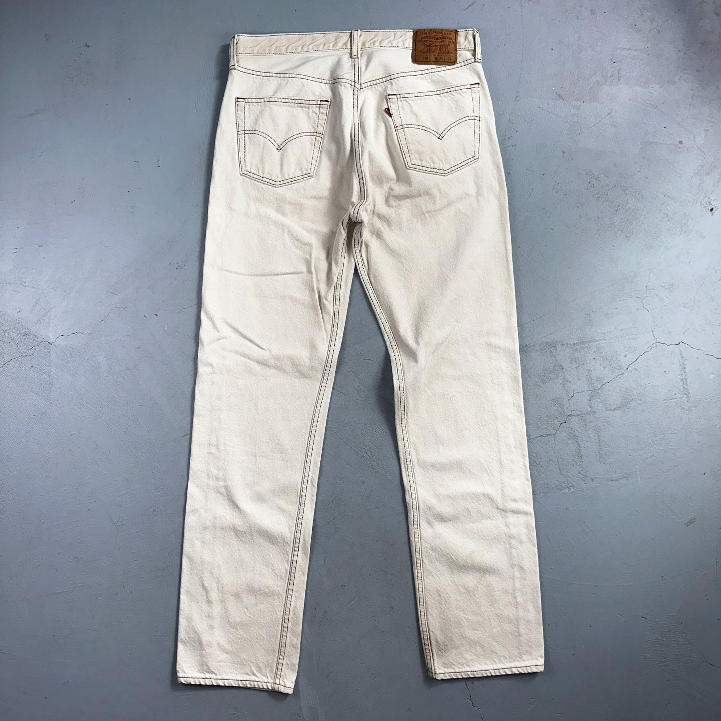 Levis 501 Vintage 90s USA XX Straight Leg Jeans White Light Wash 36x34 Act 34x34